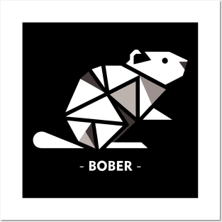 Funny Polish Internet Meme Bobr Bober Kurwa Geometric Beaver Art Posters and Art